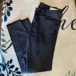 Dark Grey Fringe Skinny Jeans